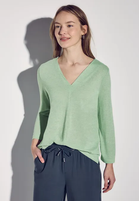 Leinen-Look Shirt milky green mel.