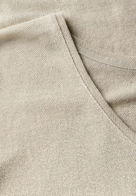 Glitzerndes V-Neck Shirt cotton beige