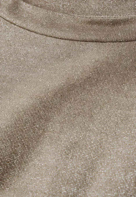 Glitzerndes T-Shirt safari beige