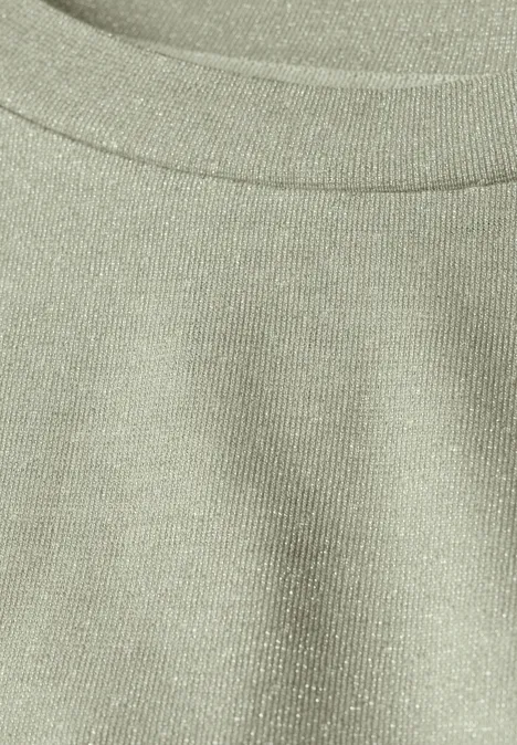 Glitzerndes T-Shirt dusty milky green