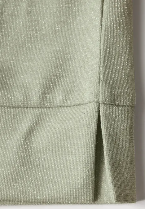 Glitzerndes T-Shirt dusty milky green