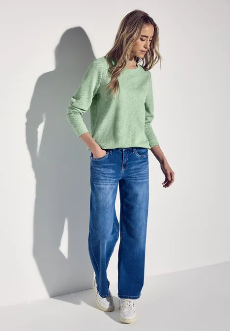Kuscheliges Strukturshirt milky green mel.
