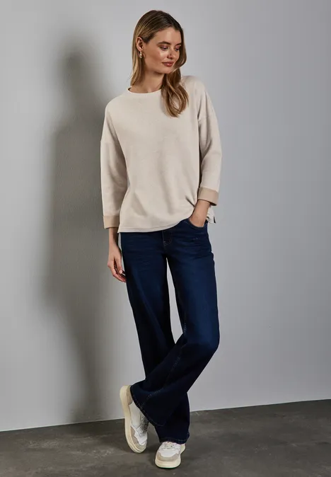 Shirt im Melange-Look sheer beige mel.