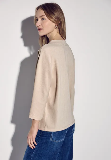 Two-Tone Strukturshirt safari beige