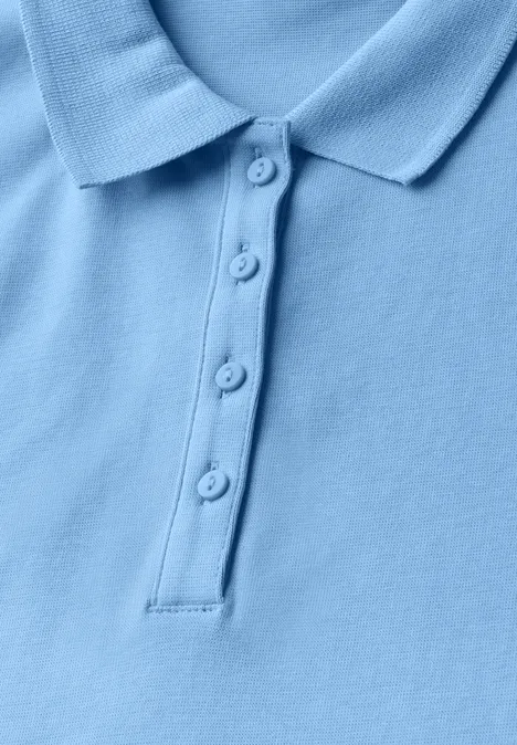Poloshirt mit Rippstruktur serenity blue