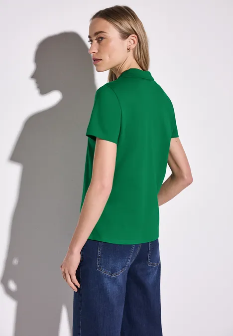 Poloshirt mit Rippstruktur glowing green