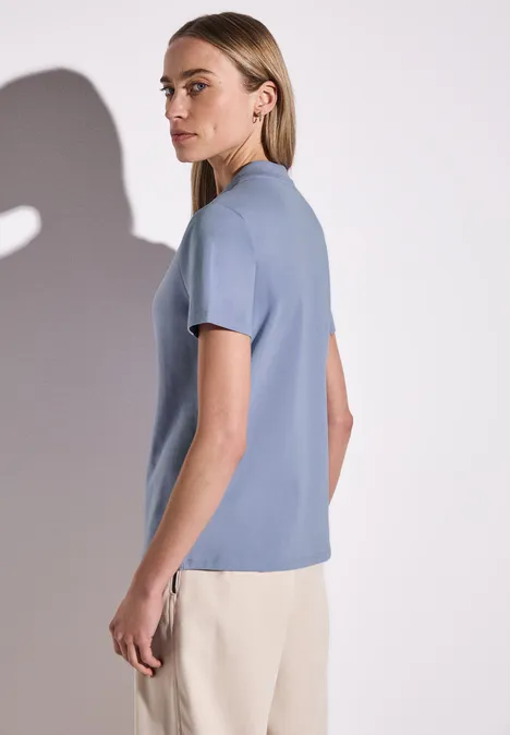 Poloshirt mit Rippstruktur viola lilac