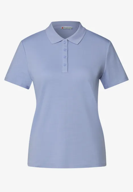 Poloshirt mit Rippstruktur viola lilac