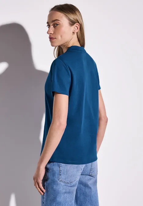 Poloshirt mit Rippstruktur dodger blue