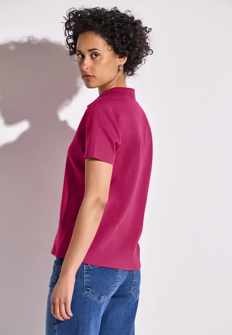 Poloshirt mit Rippstruktur juicy berry