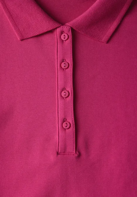 Poloshirt mit Rippstruktur juicy berry