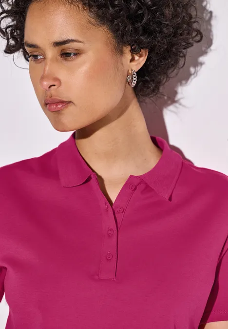 Poloshirt mit Rippstruktur juicy berry