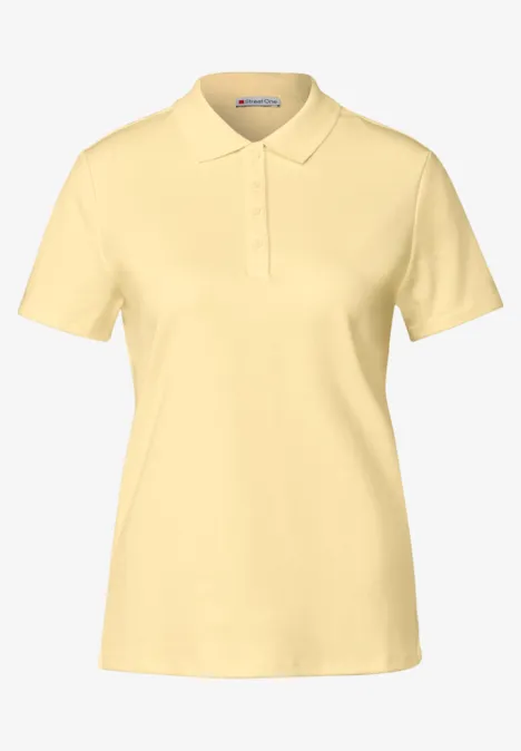 Poloshirt mit Rippstruktur solar yellow