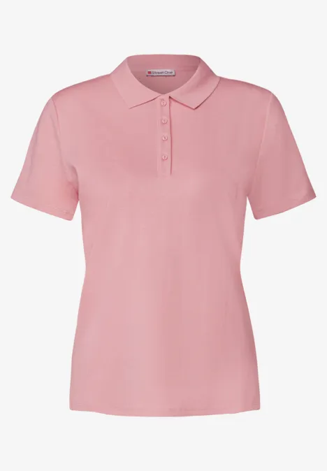 Poloshirt mit Rippstruktur blush peach