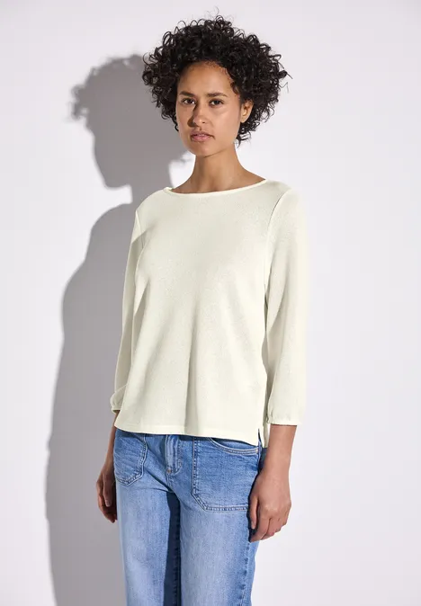 Strick-Look Shirt off white