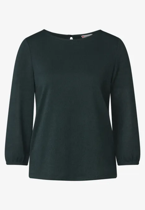 Shirt met gebreide look hunter green
