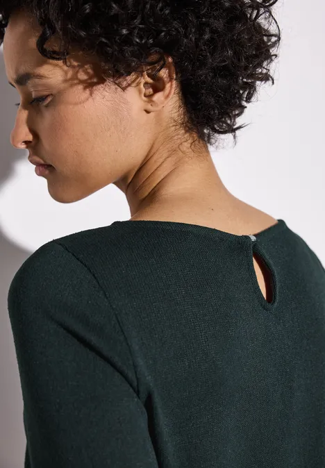 Shirt met gebreide look hunter green