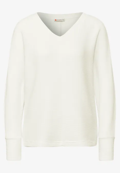 Kuscheliges Strukturshirt off white