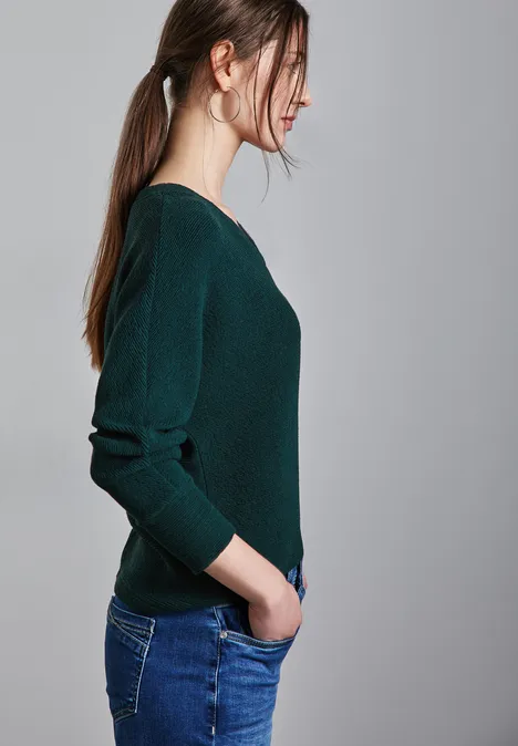 Kuscheliges Strukturshirt hunter green