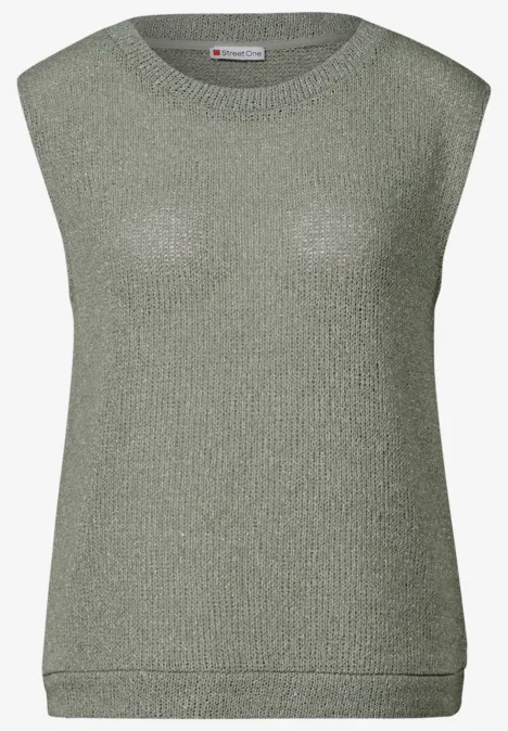 Glitzerndes Strick-Look Top dusty milky green