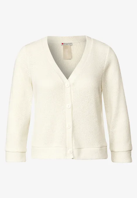 Strick-Look Jacke off white
