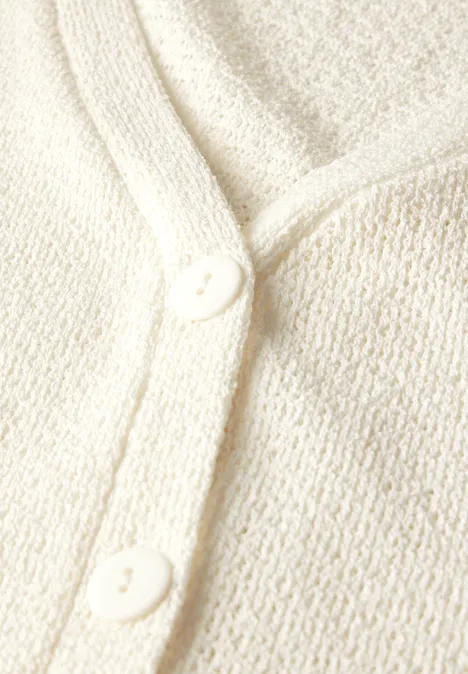 Strick-Look Jacke off white