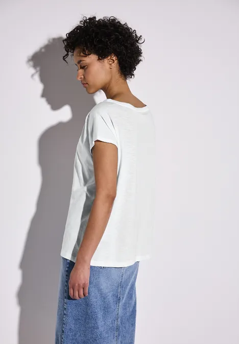 Shirt mit Raffung White