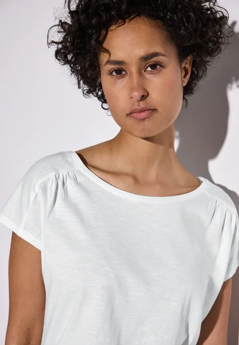 Shirt mit Raffung White