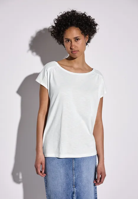 Shirt mit Raffung White