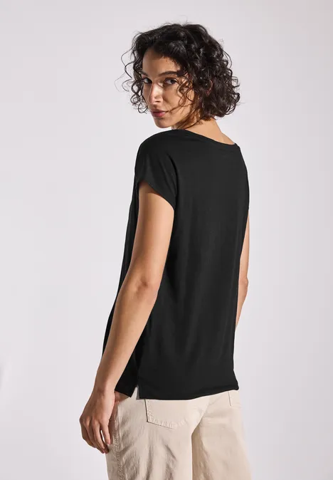 Shirt mit Raffung Black