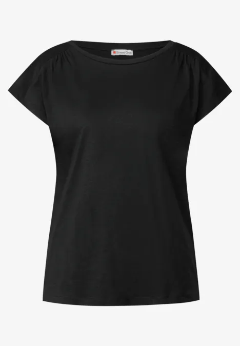 Shirt mit Raffung Black