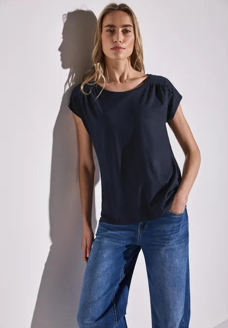 Shirt mit Raffung deep blue