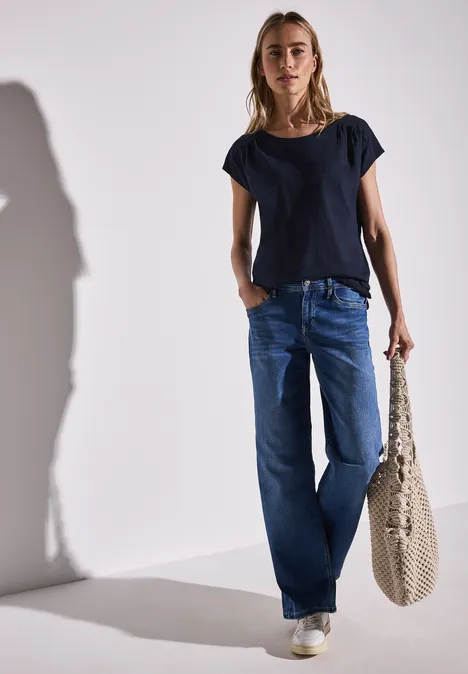 Shirt mit Raffung deep blue
