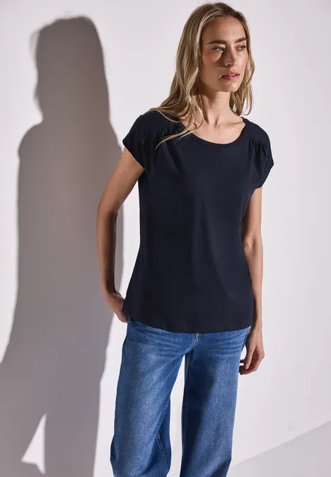 Shirt mit Raffung deep blue