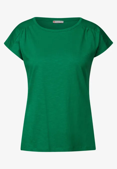 Shirt mit Raffung glowing green