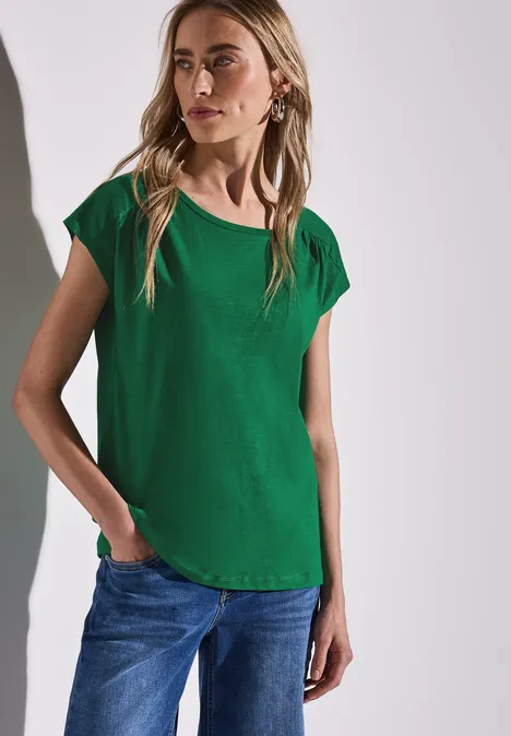 Shirt mit Raffung glowing green