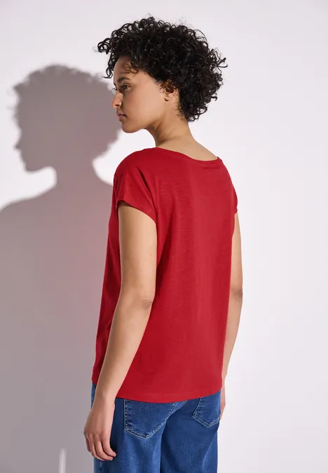 Shirt mit Raffung glory red