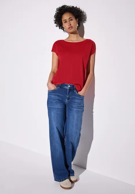 Shirt mit Raffung glory red
