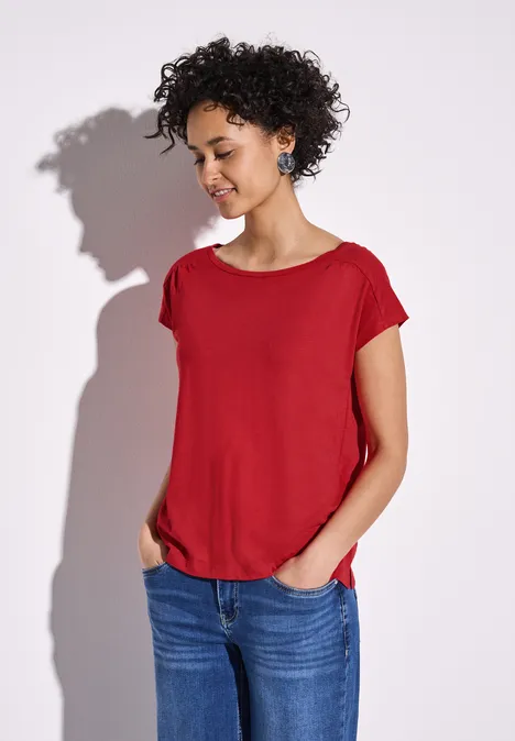 Shirt mit Raffung glory red