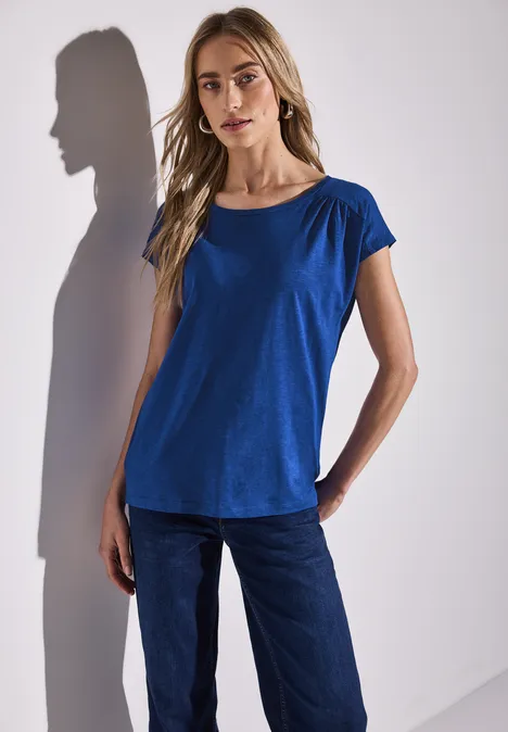 Shirt mit Raffung dodger blue