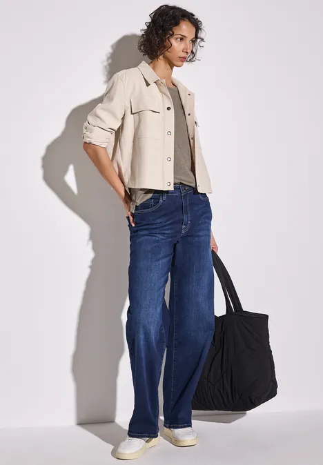 Shirt mit Raffung stone brown