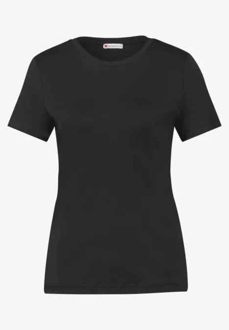 Basic T-Shirt in Unifarbe Black