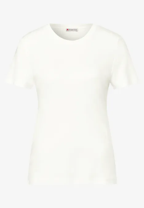 Basic T-Shirt in Unifarbe off white
