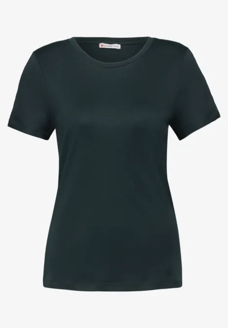Basic T-Shirt in Unifarbe hunter green