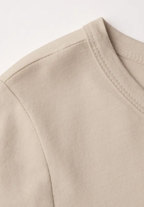 T-Shirt mit Wording cotton beige