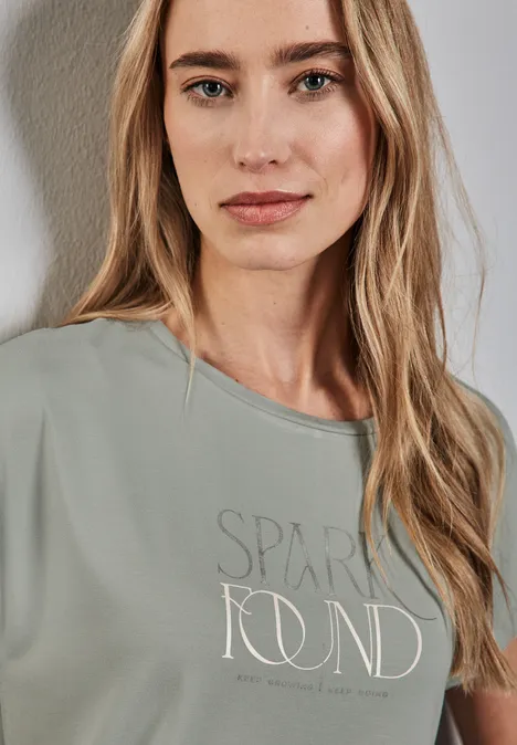 T-Shirt mit Wording pastel green