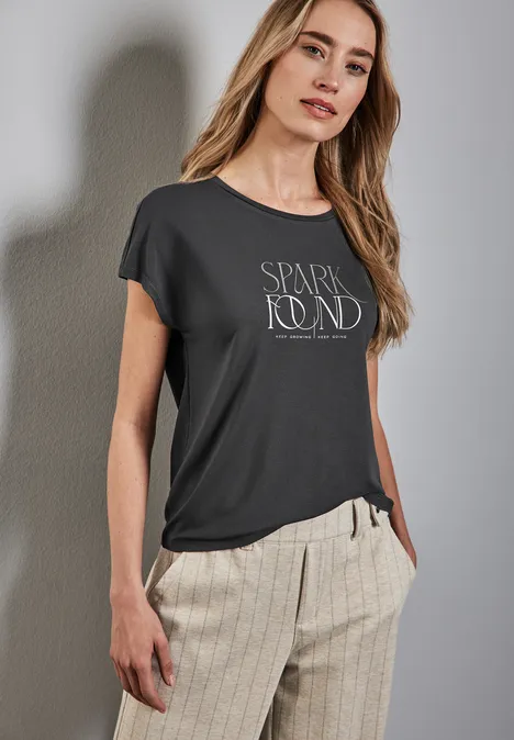 T-Shirt mit Wording obscure grey