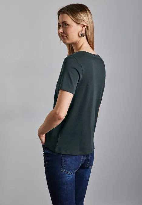 Basic V-Neck Shirt hunter green