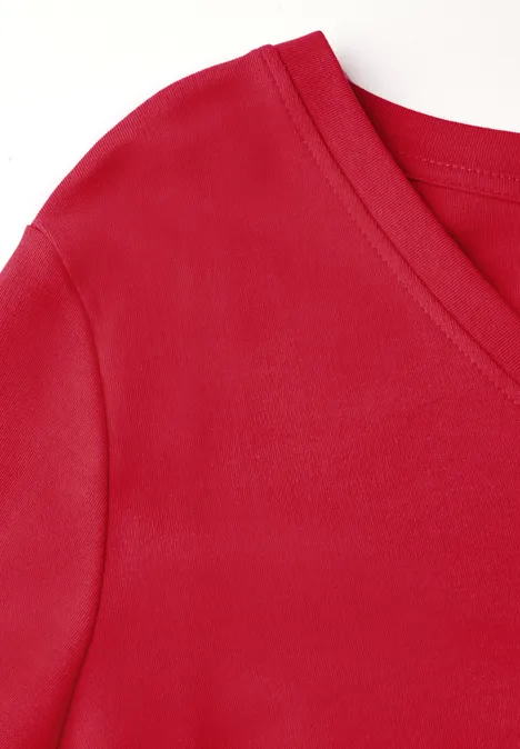 Basic V-Neck Shirt glory red