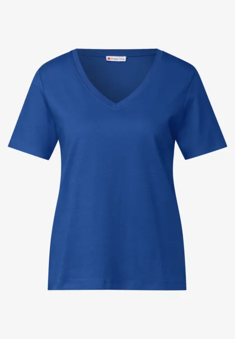 Chemise basique à col en V dodger blue